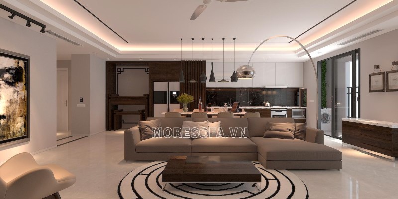 Ghế sofa góc nỉ hiện đại